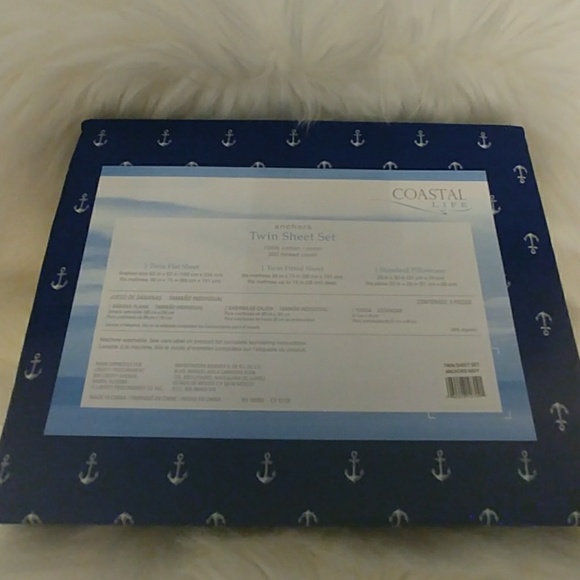Coastal Life Twin Anchor Sheet Set - Picture 2 of 8